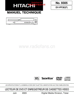 Hitachi-DVPF-3-E-Service-Manual 电路图 维修手册.pdf