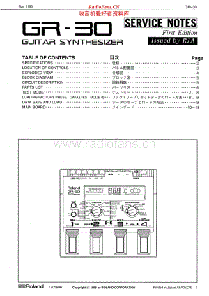 Roland GR-30_SERVICE_NOTES 电路图.pdf