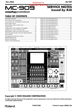 Roland MC-909_SERVICE_NOTES 电路图.pdf