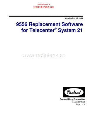 Rauland Td21 And 1100 - 9556 Replacement Firmware 电路图.pdf