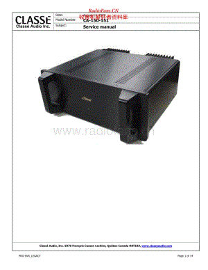 Classe CA-150-151 Power Amplifier 电路图.pdf